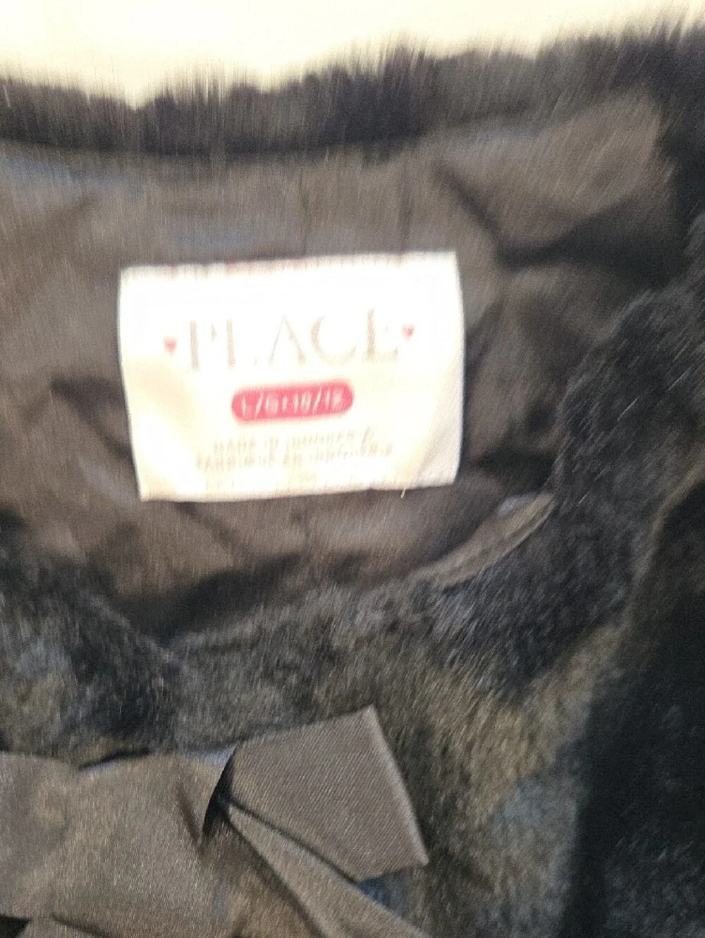 The Children's Place Black Faux Fur Capelet & Burgundy Faux Fur Bolero Set